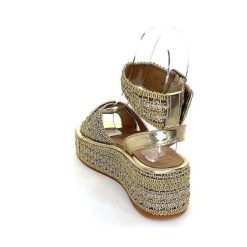 Ivoire0467a Fiorina S213 Flo 699 Raffia Dore Strass Plateformes