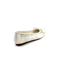 Requin Reqins Hello Cuir Blanc Dore Ballerines