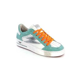 Semerdjian Semerdjian Smr Noubar 11490 Cuir Blanc Daim Turquoise Baskets