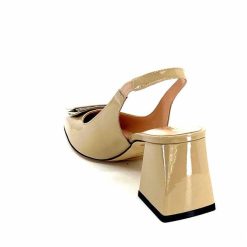 Evaluna Ivoire 6551 Cuir Vernis Beige Mesisa Escarpins