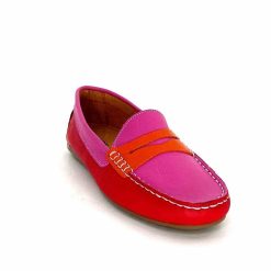 Ivoire0209b Ivoire 10322 Sauvage Cuir Rose Rouge Orange Mocassins