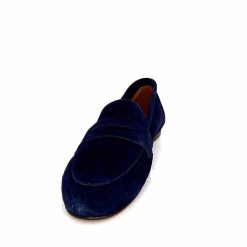 Ivoire0209b Ivoire 10648 Daim Bleu Marine Mocassins