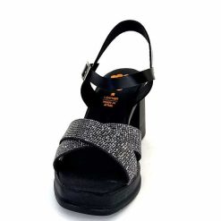 Porronet Porronet Fi 2973 Cuir Noir Strass Noir Sandales