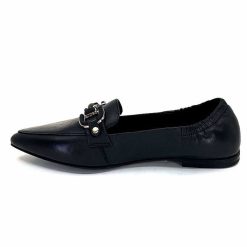 398-ivoire Ivoire M24066 Zb Cuir Noir Mocassins