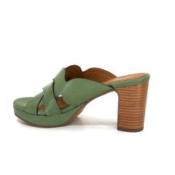 Ivoire0399a Ivoire 6080 Cuir Vert Olive Mules