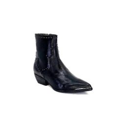 Ivoire0341a Ivoire Ar232 Cuir Noir Bottines