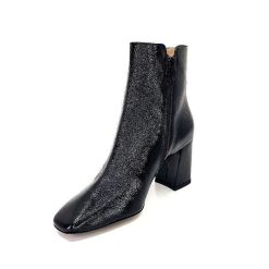 Ivoire0347b Ivoire Ch6556 Cuir Vernis Noir Bottines