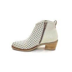 MKD Mkd Ferial Cuir Creme Blanc Bottines Ete