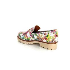 Ivoire0036a Ivoire Cv5608 Cuir Imprime Multicolore Mocassins