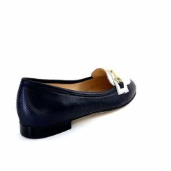 Ivoire0200 Ivoire 8002 For Cuir Bleu Marine Blanc Ballerines