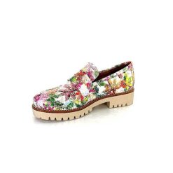 Ivoire0036a Ivoire Cv5608 Cuir Imprime Multicolore Mocassins