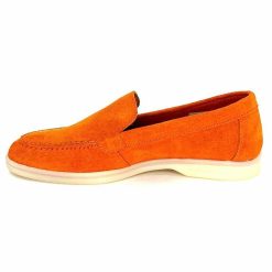 Ivoire0209b Ivoire 12851 Daim Orange Mocassins