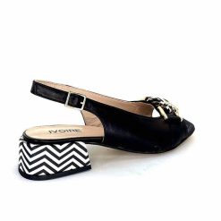 Ivoire0352 Ivoire K254 Lena Cucita Cuir Noir Sandales