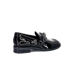 Ivoire0236a Ivoire 77502 Falconi Cuir Vernis Noir Mocassins