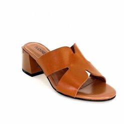 Ivoire0352 Ivoire F1555 Dario 3 Cuir Marron Cognac Mules