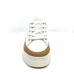 Gant Gant Avona Sneaker Textile Off White Cuir Marron Baskets