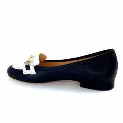 Ivoire0200 Ivoire 8002 For Cuir Bleu Marine Blanc Ballerines