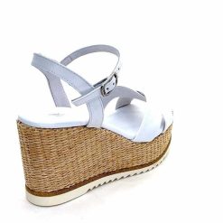 Nero Giardini Nerogiardini 410630 D7078 Cuir Raffia Blanc Plateformes