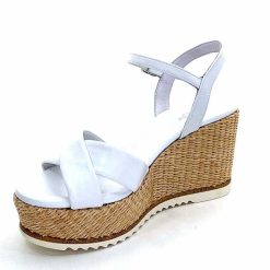 Nero Giardini Nerogiardini 410630 D7078 Cuir Raffia Blanc Plateformes