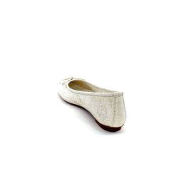 Requin Reqins Hello Cuir Blanc Dore Ballerines