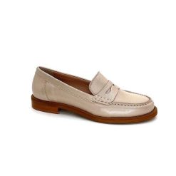 elisa lanci - lady shoes Ivoire Elsa N252 Cuir Beige Nacre Mocassins