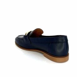 Ivoire0209b Ivoire 12779 Cuir Bleu Marine Mocassins