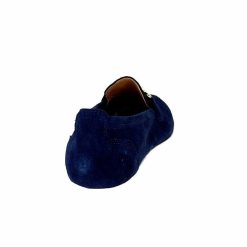 Ivoire0209b Ivoire 12875 Daim Bleu Marine Mocassins