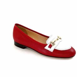 Ivoire0200 Ivoire 8002 For Cuir Rouge Blanc Ballerines