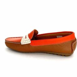 Ivoire0209b Ivoire 10322 Sauvage Cuir Orange Marron Beige Mocassins