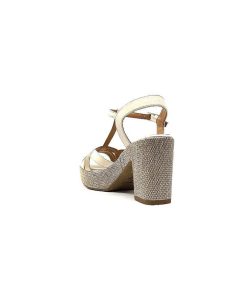 Ivoire0551 Ivoire 2131 Vera Cuir Creme Dore Plateformes