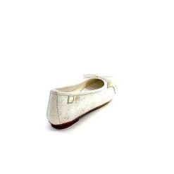 Requin Reqins Hello Cuir Blanc Dore Ballerines