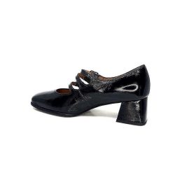 plumers Ivoire 4145 Cuir Vernis Noir Ballerines