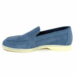 Ivoire0209b Ivoire 12851 Daim Bleu Mocassins