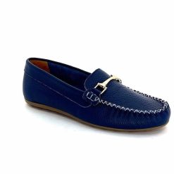 Ivoire0209b Ivoire 12052 Cuir Bleu Mocassins