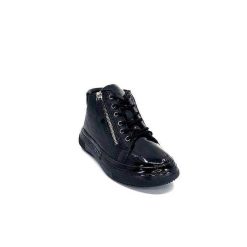 Ivoire0401a Ivoire 500-358 Cuir & Vernis Noir Baskets