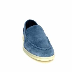 Ivoire0209b Ivoire 12851 Daim Bleu Mocassins