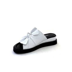 Ivoire-354 Ivoire 107911 Cuir Blanc Mules