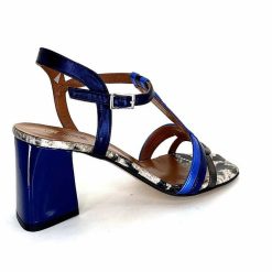 Ivoire0352 Ivoire K251 Vally Cuir Bleu Metallique Sandales