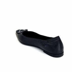 398-ivoire Ivoire M24055 Zb Cuir Noir Ballerines