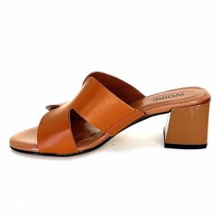 Ivoire0352 Ivoire F1555 Dario 3 Cuir Marron Cognac Mules