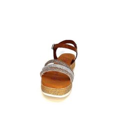 oh my sandals - innova footwear Ivoire 5434 Cuir Marron Strass Beige Plateformes