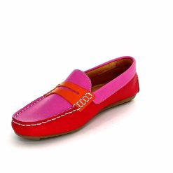 Ivoire0209b Ivoire 10322 Sauvage Cuir Rose Rouge Orange Mocassins