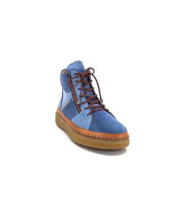 355-ivoire Ivoire 24721 Daim Bleu Bottines