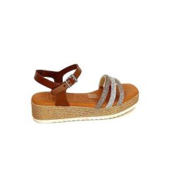 oh my sandals - innova footwear Ivoire 5434 Cuir Marron Strass Beige Plateformes