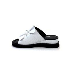 Ivoire-354 Ivoire 107911 Cuir Blanc Mules