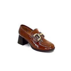 We Do Ivoire 11301A Cuir Vernis Marron Mocassins