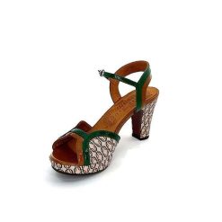 Chie Mihara Chie Mihara Eny Cuir Vert Marron Beige Sandales