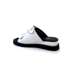 Ivoire-354 Ivoire 107911 Cuir Blanc Mules