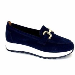 Ivoire0209b Ivoire 12875 Daim Bleu Marine Mocassins