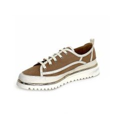 XSA Xsa 9951 Cuir Daim Beige Marron Baskets